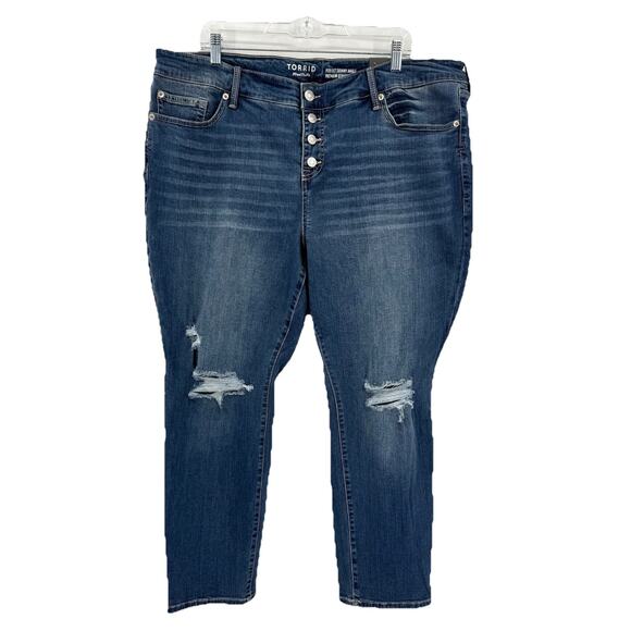 Torrid Perfect Skinny Ankle Jeans Women’s 22R Blue Premium Stretch Mid-Rise NWT - Picture 2 of 9